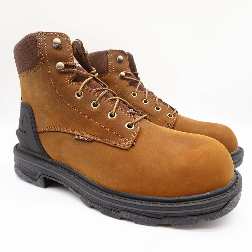 Carhartt Ironwood Work Boots Mens 9.5 M Brown Leather Alloy Toe Waterproof NWT